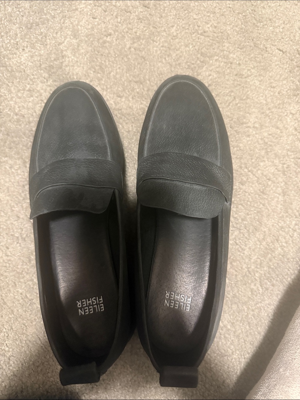 Eileen Fisher Women’s Black Leather Penny Loafers